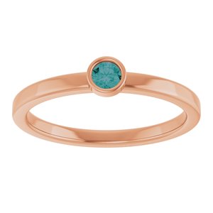 14K Rose Gold 3 mm Lab-Grown Alexandrite Ring