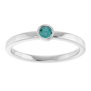 Platinum 3 mm Natural Alexandrite Ring