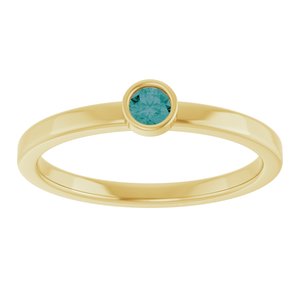 14K Yellow Gold 3 mm Natural Alexandrite Ring