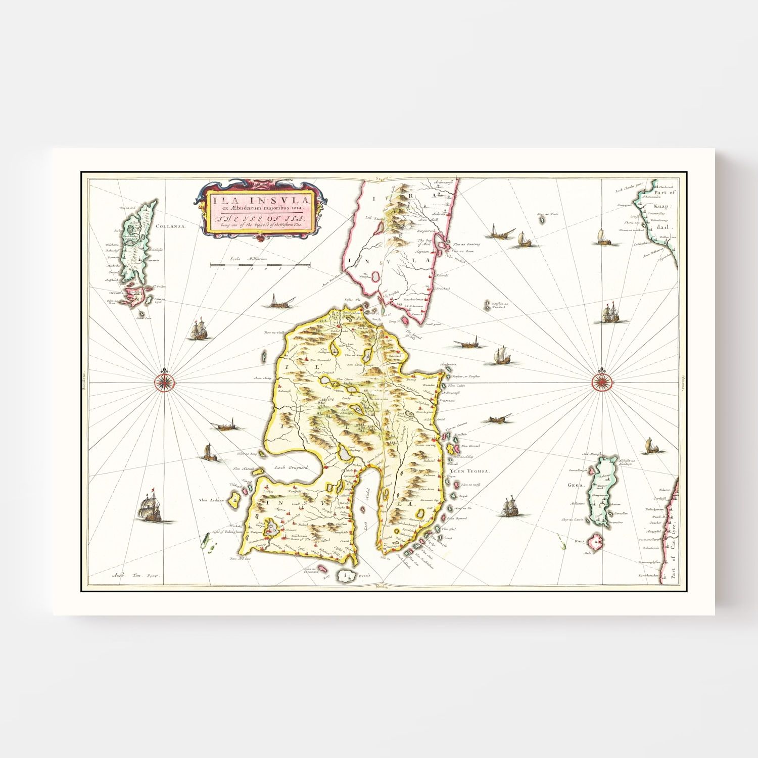 Vintage Map of the Isle of Islay 1665