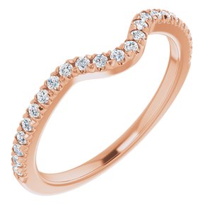 14K Rose 1/4 CTW Natural Diamond French-Set Matching Band