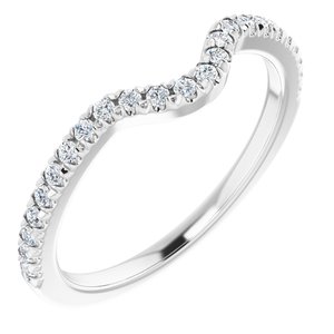 14K White 1/4 CTW Natural Diamond French-Set Matching Band