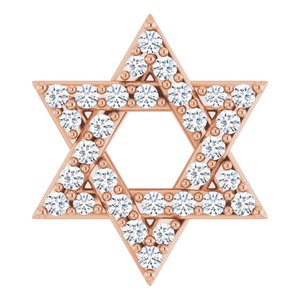 14K Rose Gold 1/10 CTW Natural Diamond Star of David Pendant