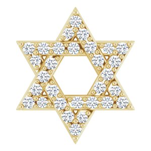14K Yellow Gold 1/10 CTW Natural Diamond Star of David Pendant