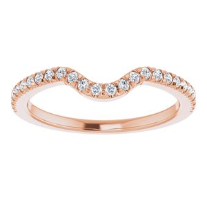 14K Rose 1/4 CTW Natural Diamond French-Set Matching Band