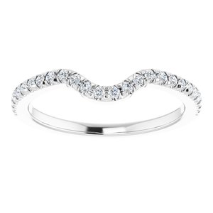 Platinum 1/4 CTW Natural Diamond French-Set Matching Band