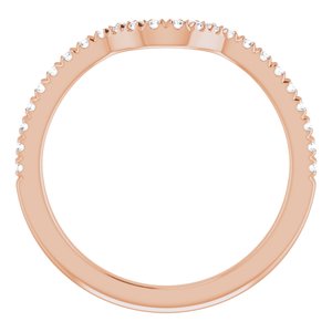 14K Rose 1/4 CTW Natural Diamond French-Set Matching Band