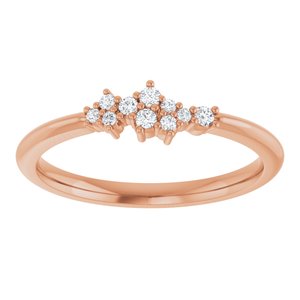 14K Rose Gold .08 CTW Natural Diamond Stackable Cluster Ring