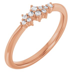 14K Rose Gold .08 CTW Natural Diamond Stackable Cluster Ring