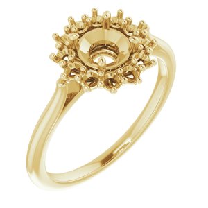 10K Yellow Gold 5.5 mm Round Halo-Style Ring Mounting