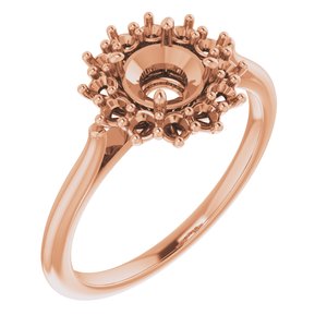 10K Rose Gold 5.5 mm Round Halo-Style Ring Mounting