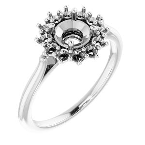 Platinum 5.5 mm Round Halo-Style Ring Mounting