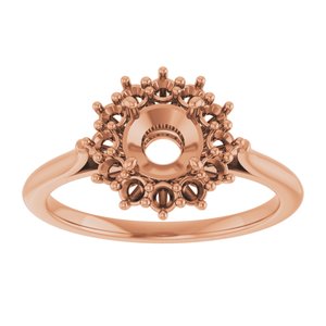 18K Rose Gold 6 mm Round Halo-Style Ring Mounting