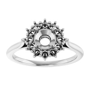 Continuum Sterling Silver 6 mm Round Halo-Style Ring Mounting
