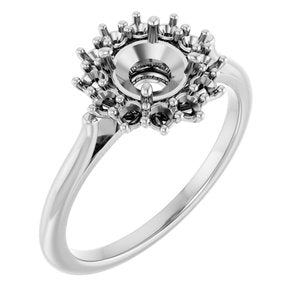 Continuum Sterling Silver 6 mm Round Halo-Style Ring Mounting