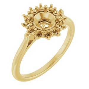 18K Yellow Gold 6 mm Round Halo-Style Ring Mounting