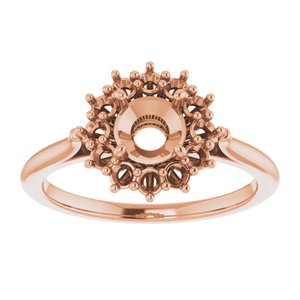 10K Rose Gold 5.8 mm Round Halo-Style Ring Mounting