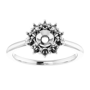 Platinum 5.2 mm Round Halo-Style Ring Mounting