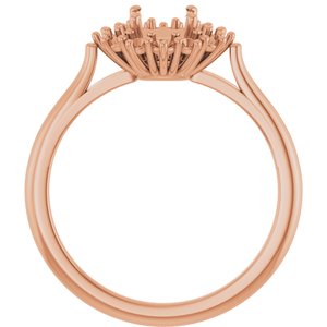 18K Rose Gold 6 mm Round Halo-Style Ring Mounting