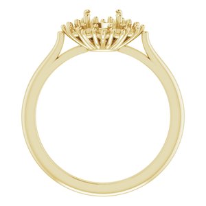 10K Yellow Gold 5.5 mm Round Halo-Style Ring Mounting