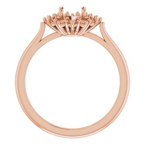 14K Rose Gold 5.5 mm Round Halo-Style Ring Mounting