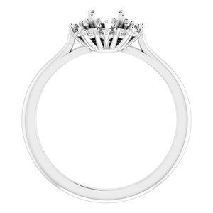 10K White Gold 5.2 mm Round Halo-Style Ring Mounting