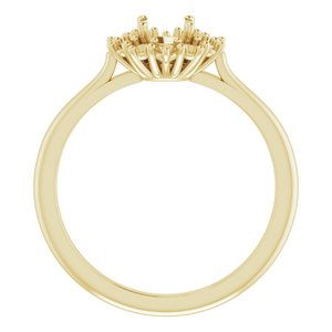 10K Yellow Gold 5.2 mm Round Halo-Style Ring Mounting