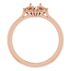 10K Rose Gold 5.2 mm Round Halo-Style Ring Mounting