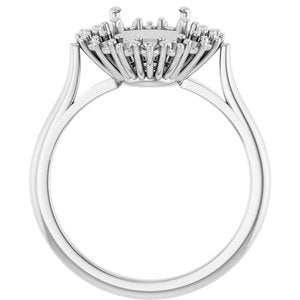 Sterling Silver 10x8 mm Oval Halo-Style Ring Mounting