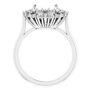 Continuum Sterling Silver 10 mm Round Halo-Style Ring Mounting