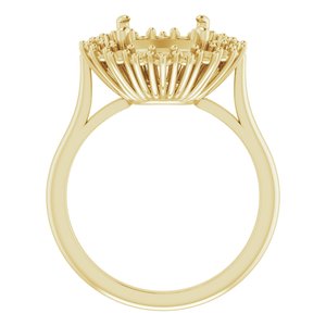 10K Yellow Gold 10 mm Round Halo-Style Ring Mounting