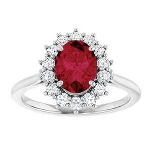 Platinum Lab-Grown Ruby & 3/8 CTW Natural Diamond Ring