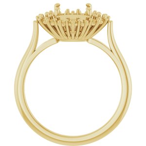 10K Yellow Gold 8 mm Round Halo-Style Ring Mounting