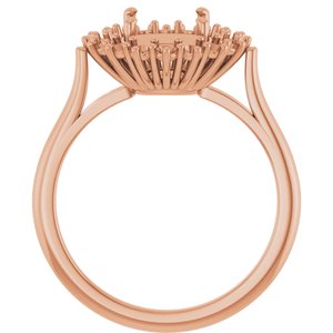 18K Rose Gold 8 mm Round Halo-Style Ring Mounting