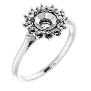 10K White Gold 5.8 mm Round Halo-Style Ring Mounting