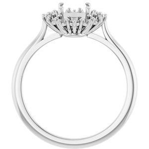 Continuum Sterling Silver 8x6 mm Oval Halo-Style Ring Mounting