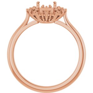 18K Rose Gold 8x6 mm Oval Halo-Style Ring Mounting