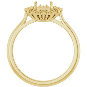 18K Yellow Gold 8x6 mm Oval Halo-Style Ring Mounting