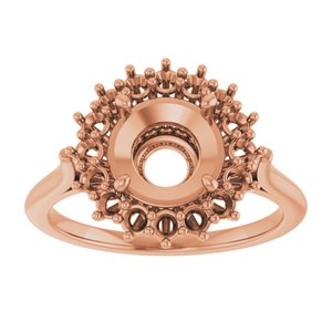 18K Rose Gold 8 mm Round Halo-Style Ring Mounting
