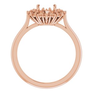 10K Rose Gold 7 mm Round Halo-Style Ring Mounting