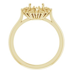 10K Yellow Gold 7 mm Round Halo-Style Ring Mounting