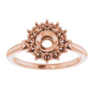 14K Rose Gold 5.5 mm Round Halo-Style Ring Mounting
