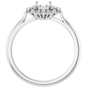 Sterling Silver 7x5 mm Oval Halo-Style Ring Mounting
