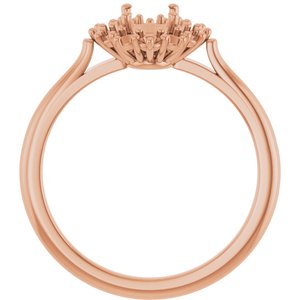 18K Rose Gold 7x5 mm Oval Halo-Style Ring Mounting
