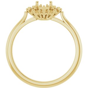 18K Yellow Gold 7x5 mm Oval Halo-Style Ring Mounting