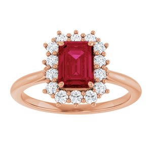 14K Rose Gold Lab-Grown Ruby  and 1/3 CTW Lab-Grown Diamond Ring