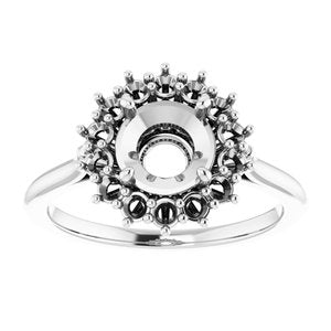Continuum Sterling Silver 7 mm Round Halo-Style Ring Mounting