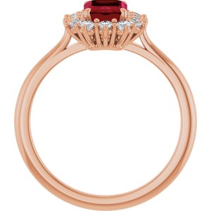 14K Rose Gold Lab-Grown Ruby  and 1/3 CTW Lab-Grown Diamond Ring