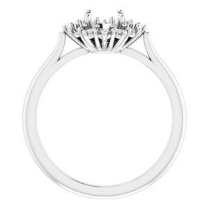 Platinum 5.8 mm Round Halo-Style Ring Mounting