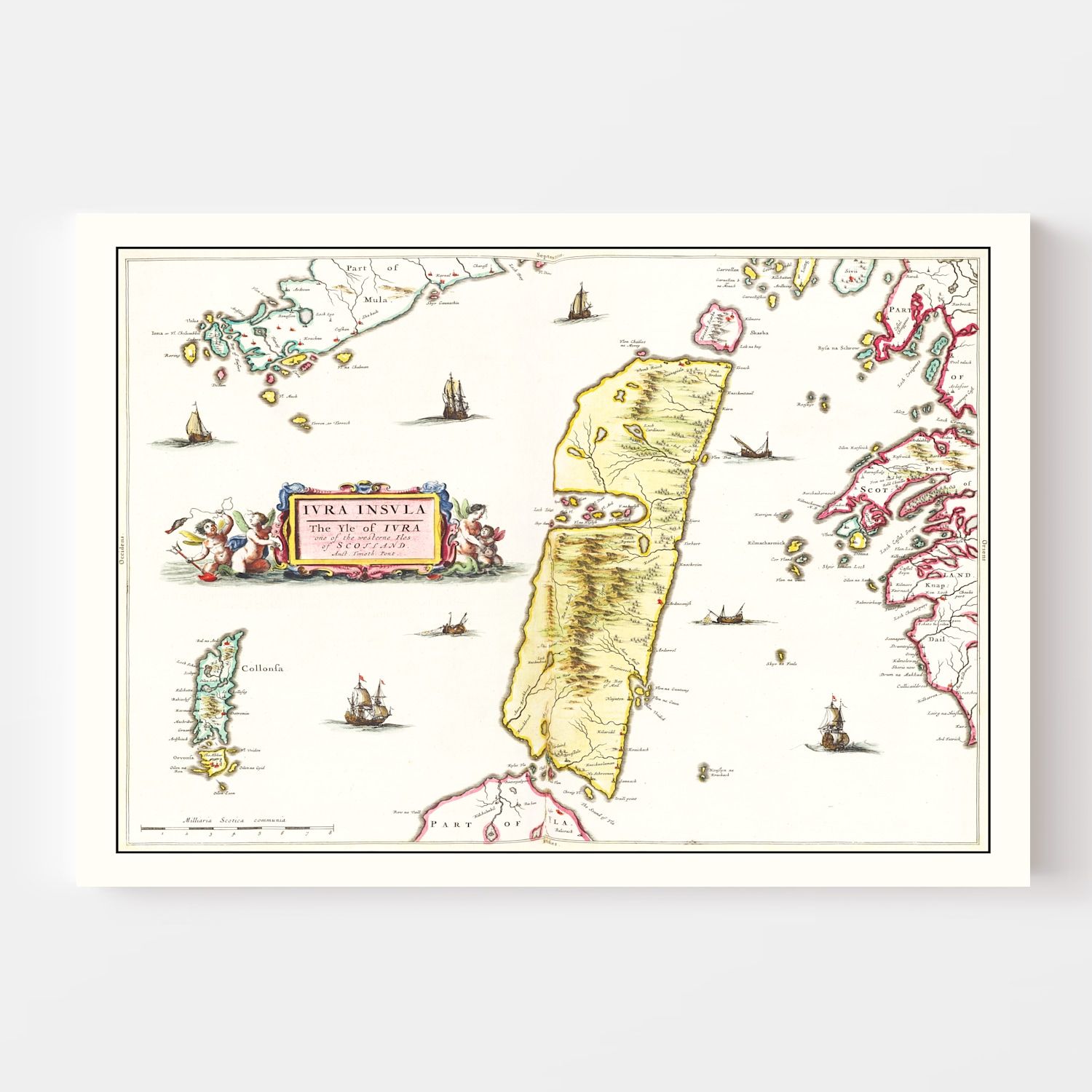 Vintage Map of the Isle of Jura 1665